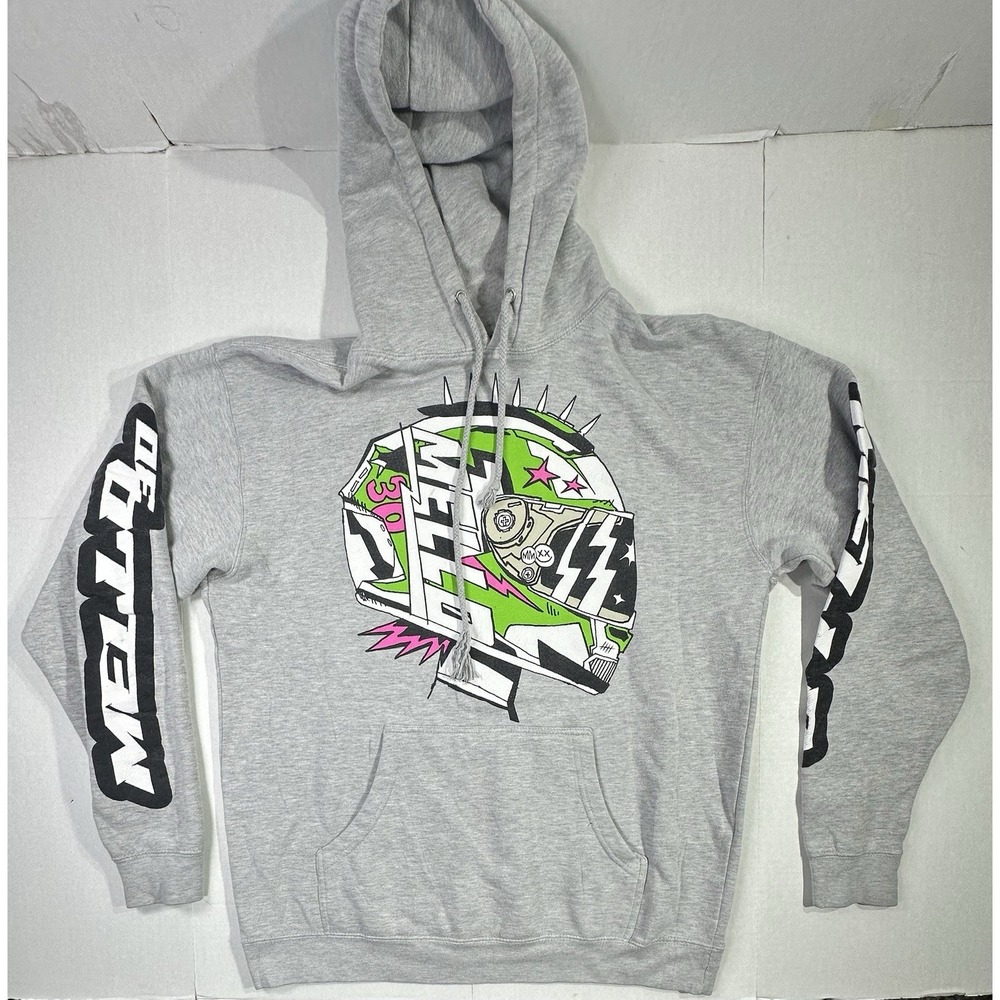 Marshmello x OTTEEN Hoodie Men's Large Gray Graphic Helmet Hoodie EDM DJ